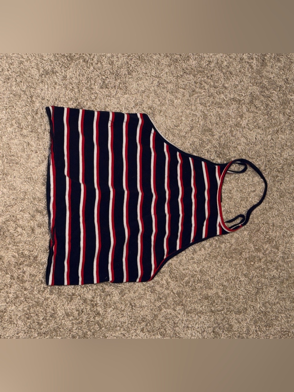 wild fable Navy, Red & White Striped Crop Tank